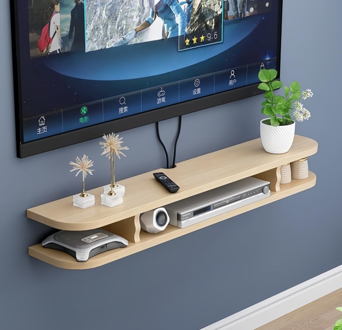 木製飾りものテレビ受像機仕合わせ [白いこと、60×22×15糎] | 抽き出し式納める仕合わせ、壁面防御すること腹積もり、テレビ受像機ボックス席/ヴィデオディスク/遠隔操作専用、分かりやすい表現スタイル (木の色 120*22*15糎)
