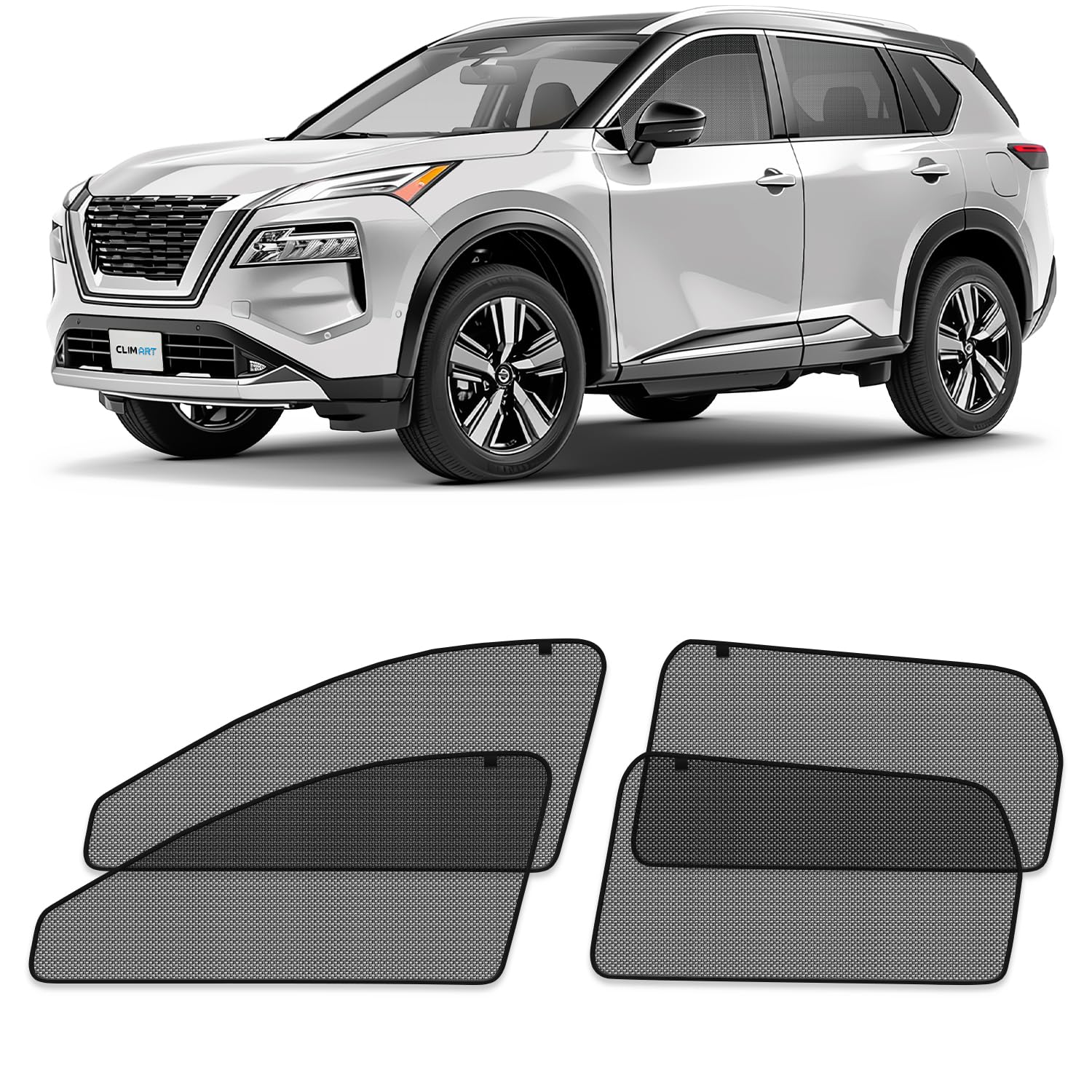 車用磁石式日がさ 日産ローグ2021-2023用 4点仕掛ける 片方硝子押しかぶせると映写幕 遮光覆い布 窓シールドサンシェード 乳飲み子用 キャンプアクセサリ
