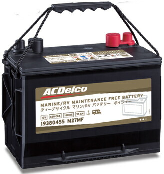 【1年保証付き】 ACデルコ　ACDelco Voyager　マリン/RV用バッテリー　ボイジャーM27MF ターミナル位置：左がマイナス/右プラス