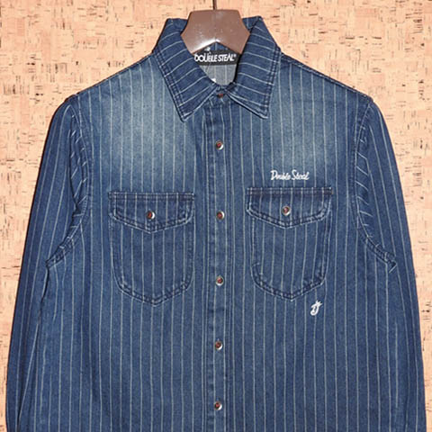 ＤＯＵＢＬＥ ＳＴＥＡＬ ［ダブルスティール］　長袖シャツ744-32043 STRIPE DENIM SHIRT｜Men&rsquo;s Wear K.A.J