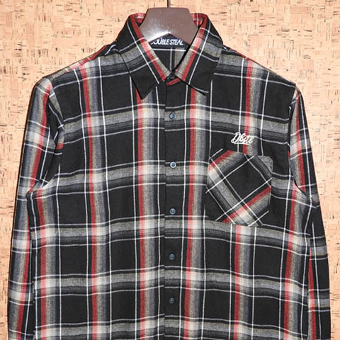 ＤＯＵＢＬＥ ＳＴＥＡＬ ［ダブルスチール写真］ 長袖プルオーバー\u003cBR\u003e744-32044 DBSL CURSIVE EMBROIDERY CHECK SHIRT