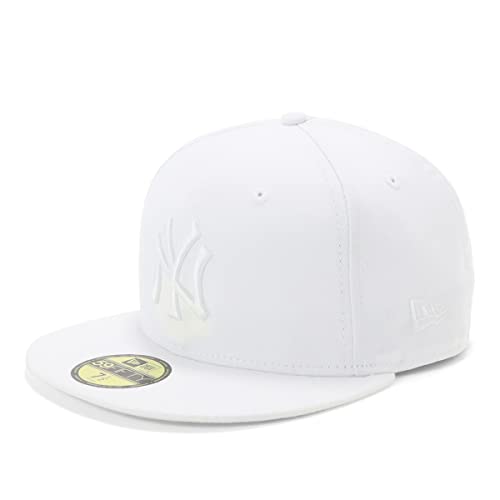 ニューエラ NEW ERA キャップ 59FIFTY 5950 NEYYAN WHT SWHT 25J メンズ 帽子 公式 MLB ストリート系 人気 定番 深め フラットバイザー スナップバック 調整可能 大きめサイズ ユニセックス ホワイト