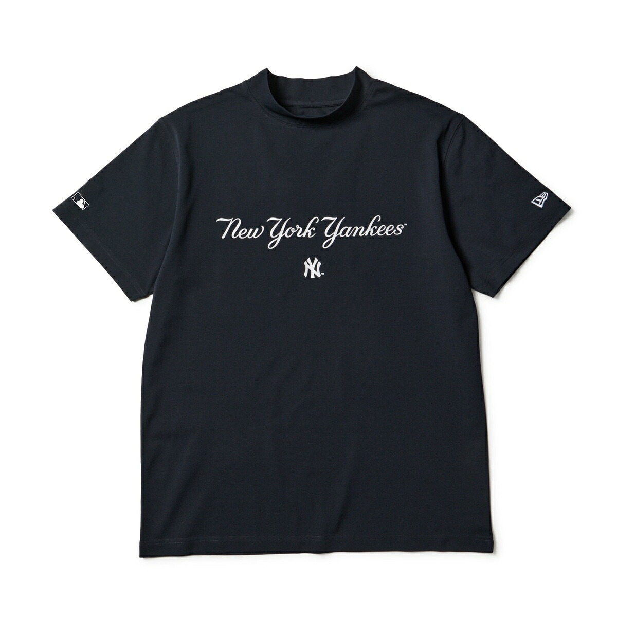 ニューエラ NEWERA 半袖 ミッドネック Tシャツ MLB ニューヨーク・ヤンキース ネイビー ゴルフ 14859924 ポリエステル メンズ ストリート カジュアル 長袖 アウトドア シンプル ダンス ビッグシルエット オーバーサイズ