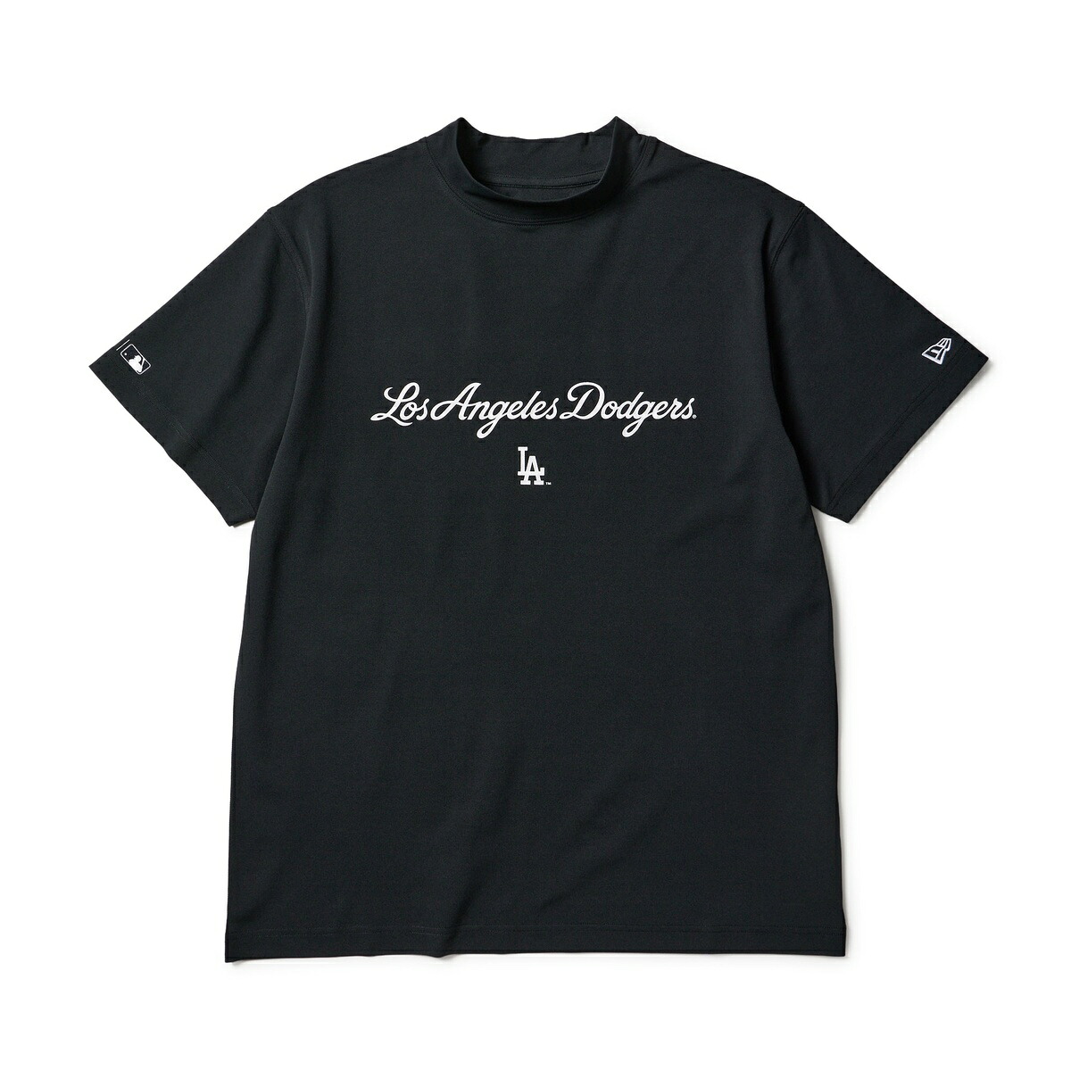 ニューエラ NEWERA 半袖 ミッドネック Tシャツ MLB ロサンゼルス・ドジャース ブラック ゴルフ 14859925 ポリエステル メンズ ストリート カジュアル 長袖 アウトドア シンプル ダンス ビッグシルエット オーバーサイズ