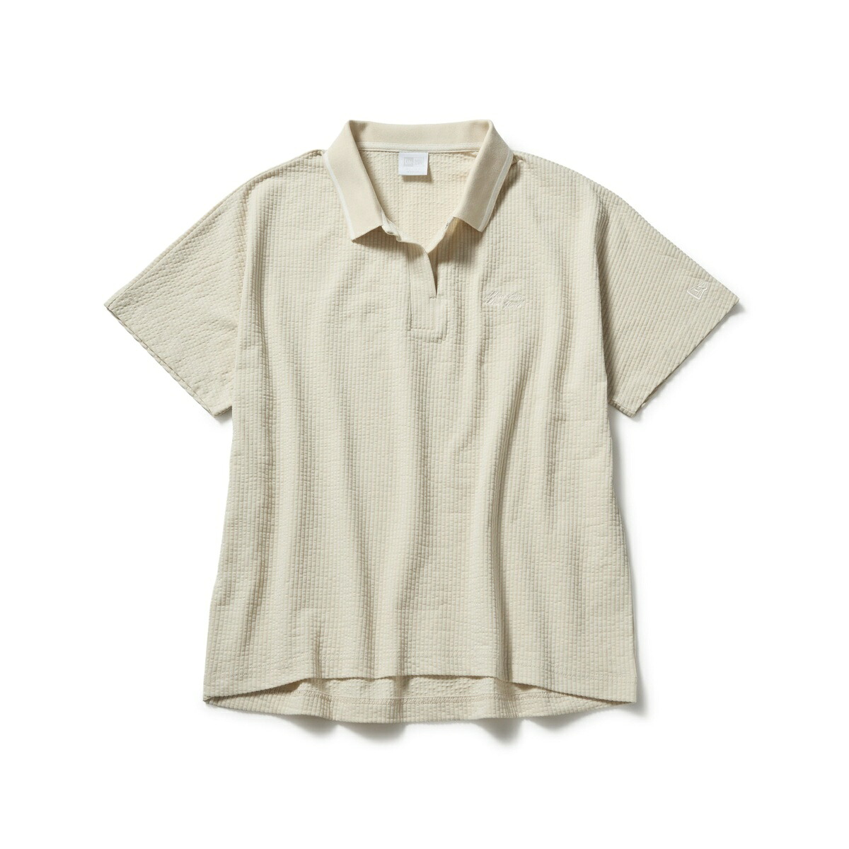 ニューエラ NEWERA Women's 半袖 シアサッカー ポロ ベージュ ゴルフ 14859860 綿/ポリエステル レディース ストリート カジュアル アウトドア ダンス ヒップホップ 長袖 オーバーサイズ
