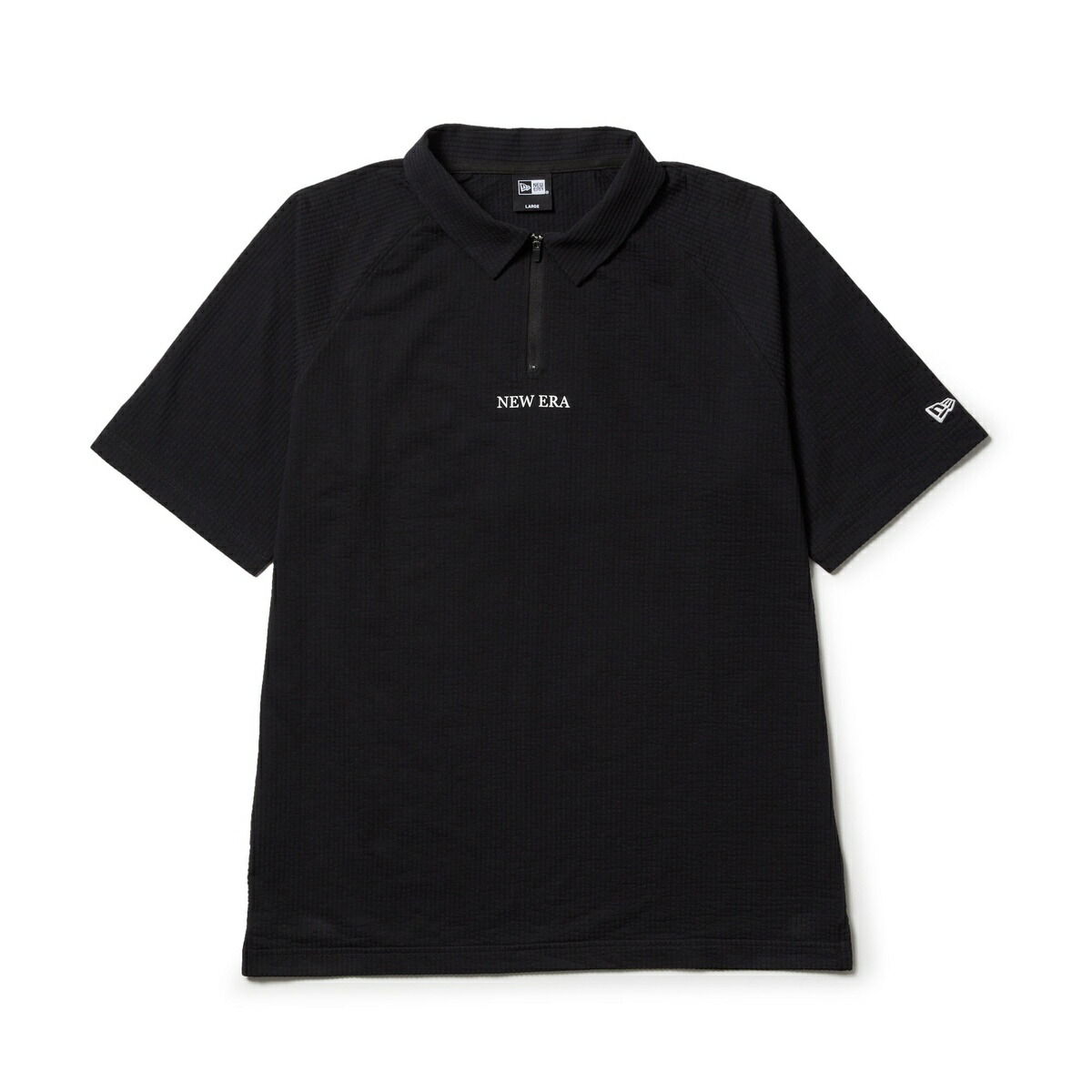 ニューエラ NEWERA 半袖 スキッパー ポロシャツ Seersucker ブラック ゴルフ 14391490 コットン / ポリエステル メンズ ストリート カジュアル 長袖 アウトドア シンプル ダンス ビッグシルエット オーバーサイズ