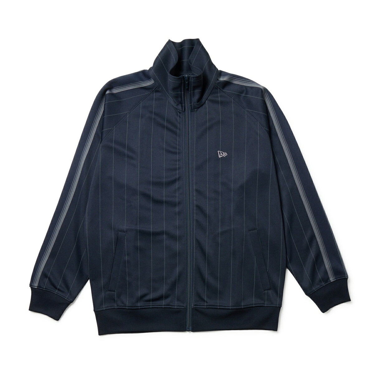ニューエラ NEWERA スムース ジャージー トラックジャケット ネイビー グレー｜パフォーマンスアパレル 14674811 ポリエステル メンズ ストリート カジュアル 半袖 長袖 アウトドア ゴルフ シンプル ダンス ビッグシルエット