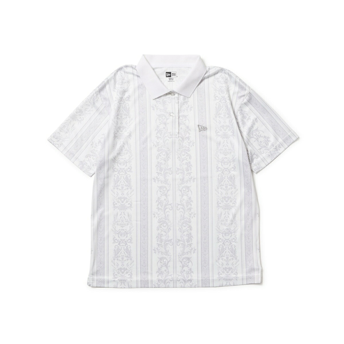 ニューエラ NEWERA Women's 半袖 鹿の子 テック ポロシャツ Bandana ホワイト ゴルフ 14391426 本体:ポリエステル、リブ部分:レーヨン、ポリエステル、ポリウレタン レディース ストリート カジュアル アウトドア ダンス