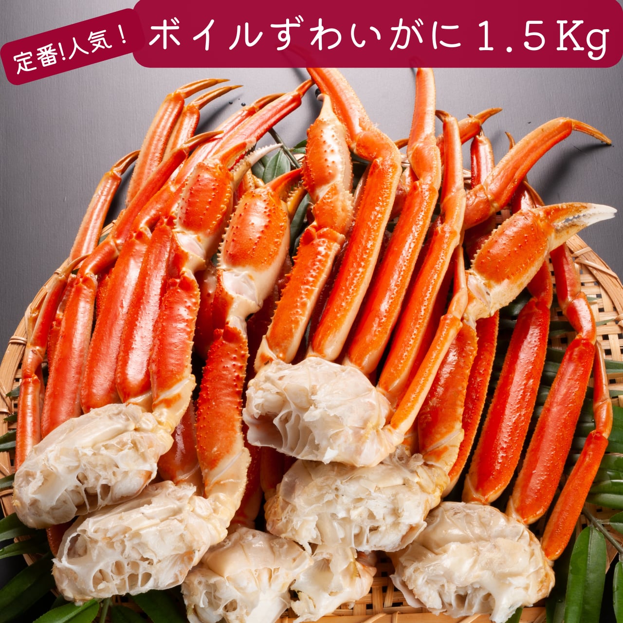 特大　太脚ボイルズワイガニ化粧箱1.5Kg【送料無料】化粧箱