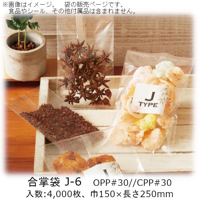 【法人様向け】合掌袋 Jタイプ J-6 ケース販売 4000枚 巾150×長さ250mm 送料無料 ベリーパック 業務用 防湿性 乾燥剤OK 透明性