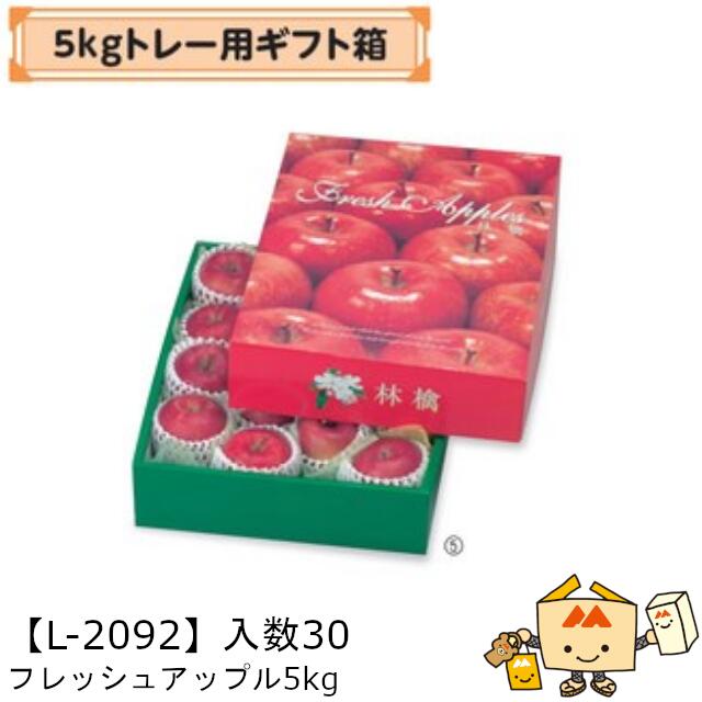 【個人宅不可】フルーツ りんご用 5kgトレー用ギフト箱 フレッシュアップル5kg 品番L-2092 ケース販売 入数30 サイズ345×435×105mm 送料無料 ヤマニパッケージ ヤマニ リンゴ 林檎 アップル 紙 ダンボール 社内02000701