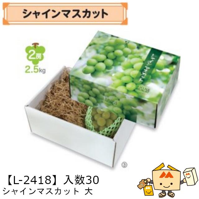 【個人宅不可】フルーツ ぶどう用 シャインマスカット大 品番L-2418 ケース販売 入数30 サイズ230×300×135mm 送料無料 ヤマニパッケージ ヤマニ ブドウ 葡萄 紙 ダンボール 社内0200070102952