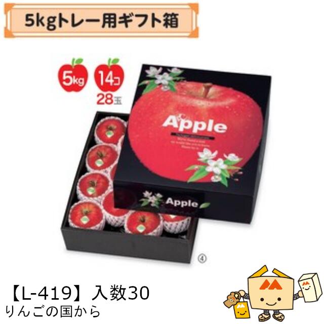 【個人宅不可】フルーツ りんご用 5kgトレー用ギフト箱 りんごの国から 品番L-419 ケース販売 入数30 サイズ345×435×105mm 送料無料 ヤマニパッケージ ヤマニ リンゴ 林檎 アップル 紙 ダンボール 社内0200070102650