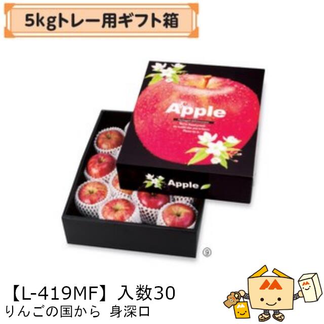 【個人宅不可】フルーツ りんご用 5kgトレー用ギフト箱 りんごの国から 身深口 品番L-419MF ケース販売 入数30 サイズ345×435×115mm 送料無料 ヤマニパッケージ ヤマニ リンゴ 林檎 アップル 紙 ダンボール 社内0200070102651