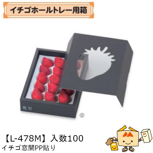 【人間宅不可】フルーツ いちご用 イチゴホールトレー用箱 オランダ苺窓開PP貼り 品番L-478M 容れもの売りわたす 入数100 大きさ175×245×60粍 貨物輸送無料 ヤマニパッケージ ヤマニ 紙 ダンボール オランダ苺 いちご 苺 あまおう とちおとめ あすかルビー 社内0200070102031