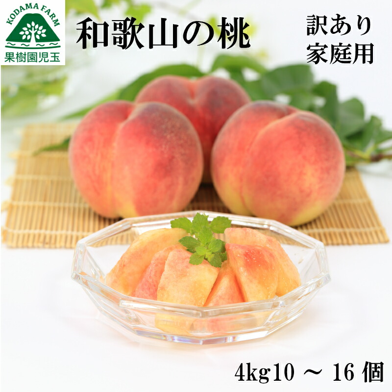 桃 訳あり 和歌山 約4kg 10～16玉 送料無料  もも モモ 紀の川 フルーツ 白桃 わけあり 家庭用 お取り寄せ 日川白鳳 紀の里白鳳 白鳳 なつっこ 川中島白桃 和歌山県 和歌山産 和歌山県産 39ショップ 産地直送