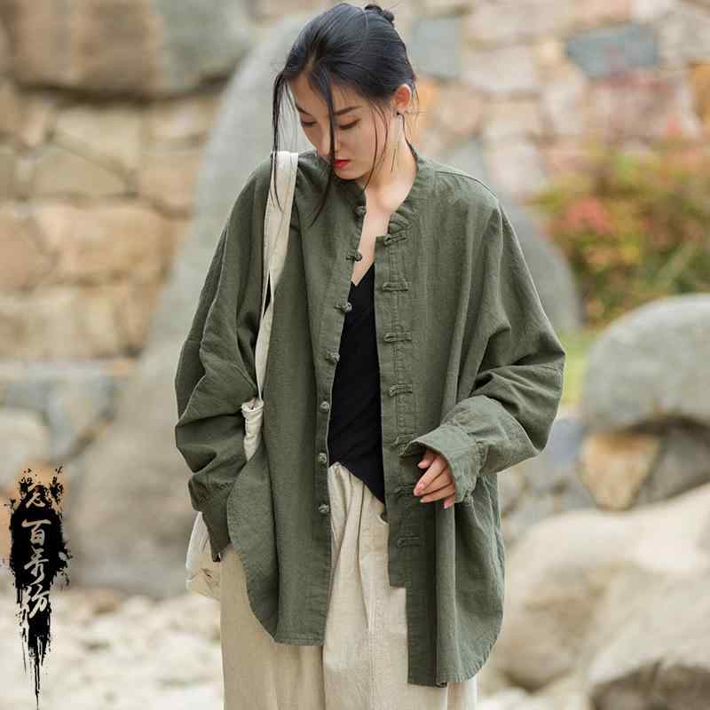 秋冬 コットンリネン レディース 禅系 茶服 ?麻 切り替え 砂洗い オープンカーディガン 女性用 アウター 軽量 通勤 普段使い 伸縮性 吸湿速乾 高級感 ブラウン系 ゆったりシルエット 再生繊維 ビッグシルエット