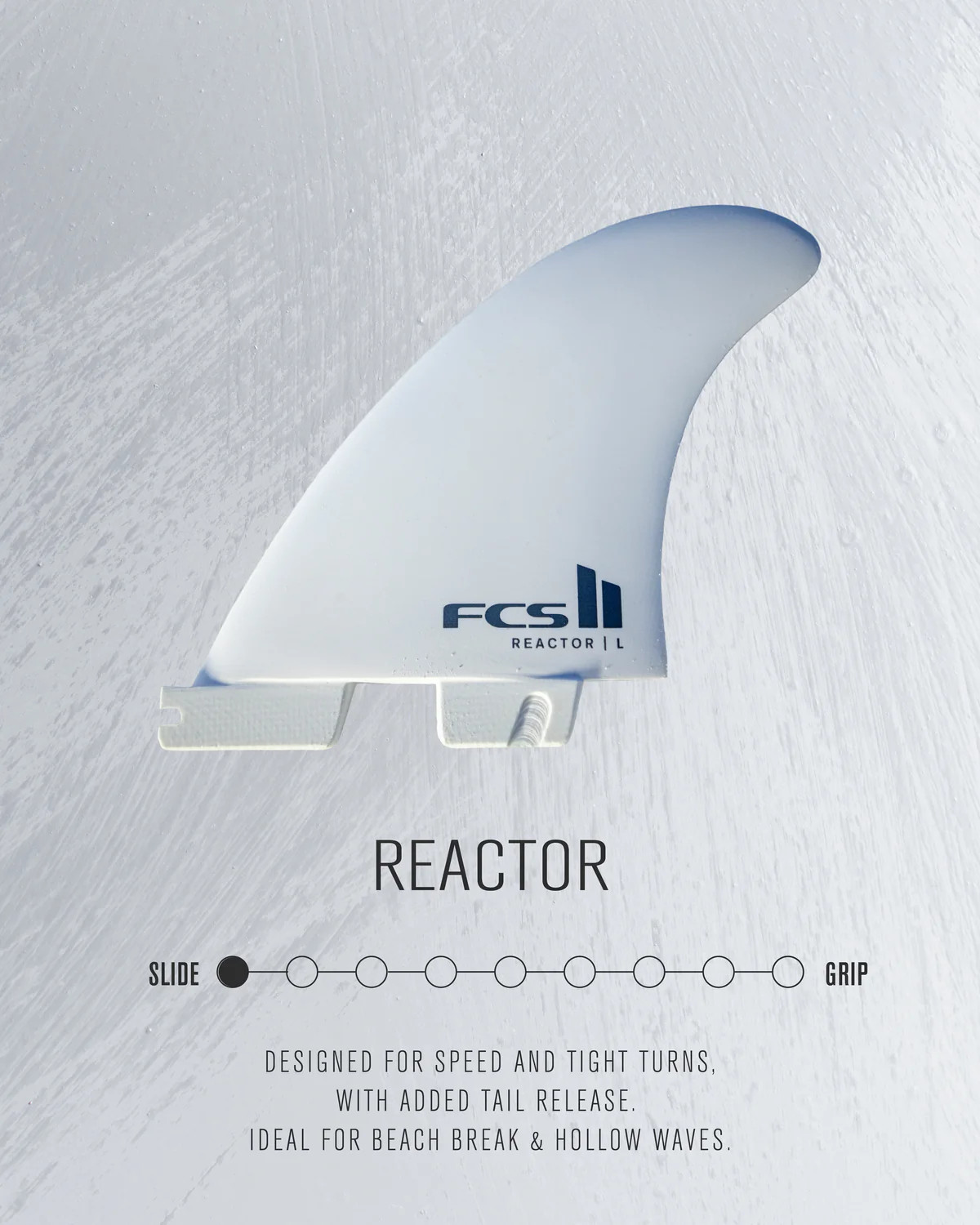 FCS II REACTOR WHITE EDITION TRI FIN SET MEDIUM (65Kg - 80Kg / 145 - 175 Lbs) サーフィン トライフィン スラスター FCS2 ホワイト