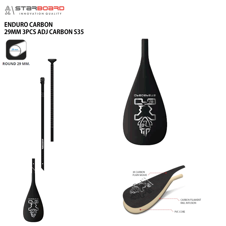 Red Paddle パドル Carbon 50 Nylon 3PC カーボン RED PADDLE CARBON 50 NYLON ADJUSTABLE SUP 3PC/ レッドパドル