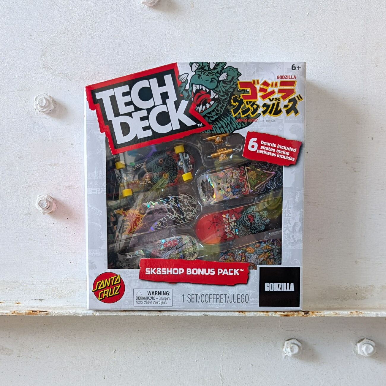 TECH DECK 最新 SK8SHOP BONUS PACK ゴジラ #20153296指スケ フィンガーボード スケボー SANTA CRUZ GODZILLA画像
