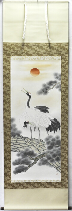 楽天市場】松上双鶴 掛軸 : 襖（ふすま）・掛け軸屋 和紙苑