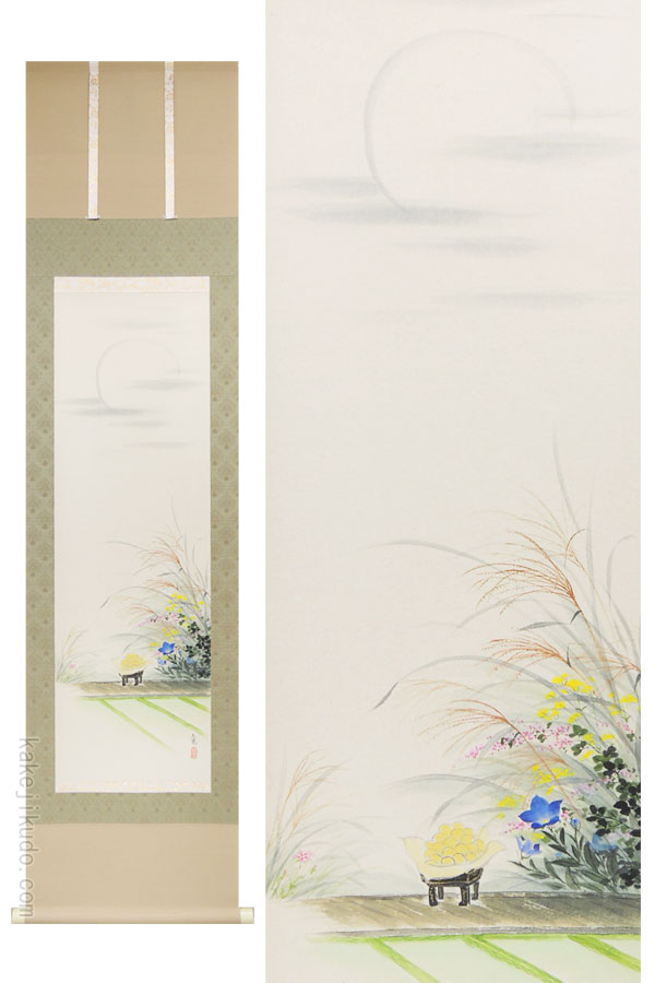 楽天市場】掛け軸 月下白鷺図 (葛谷聖山) 送料無料 【掛軸】【一