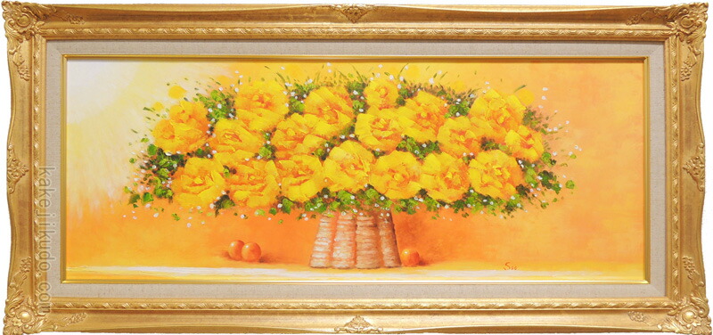 楽天市場】絵画 油絵 黄色いバラ （杉浦ミカ） 送料無料 【肉筆