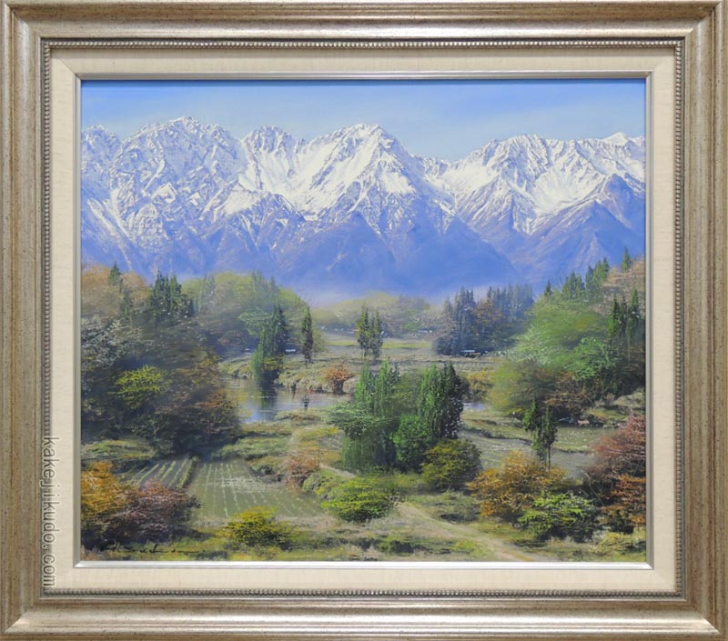 玉錦　油彩　碌山美術館　秋　油絵　安曇野　穂高 楽天市場】絵画 油絵 大正池と穂高 （山口新平） 送料無料 【海