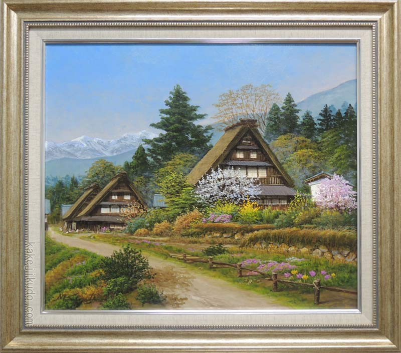 油絵　『奥木曽の里』　横山守　絵画　美術　芸術 油絵 『奥木曽の里』 横山守 絵画 美術 芸術 - メルカリ