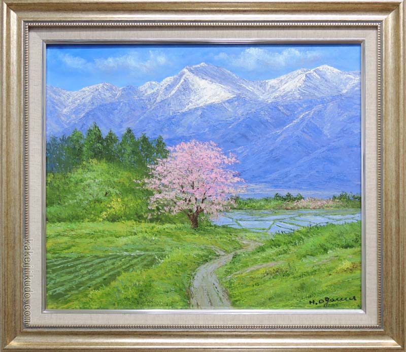 絵画 インテリア　絵　 額付(白）油絵　F4-081411　風景（朝夕陽山田園） メルカリ 絵画 絵 額付き(白）油絵 F4-081411 風景（朝夕陽山田園）