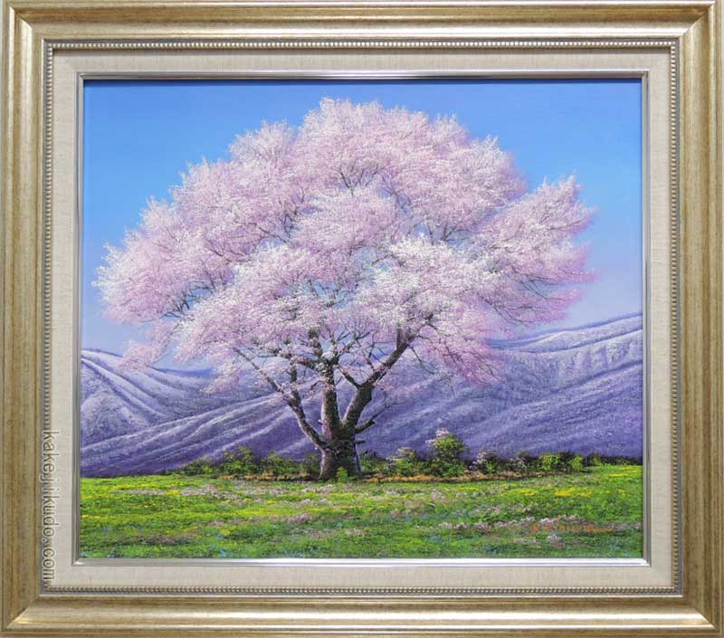 楽天市場】「桜並木」岩下 F6サイズ油彩画（油絵）日本風景画