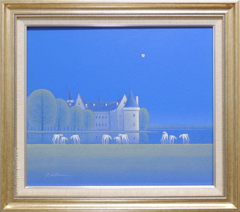 奥津国道　Kunimichi Okutsu 「ベルベスの空と丘」 額　絵画　新品 奥津国道 Kunimichi Okutsu 「ベルベスの空と丘」 額 絵画 新品