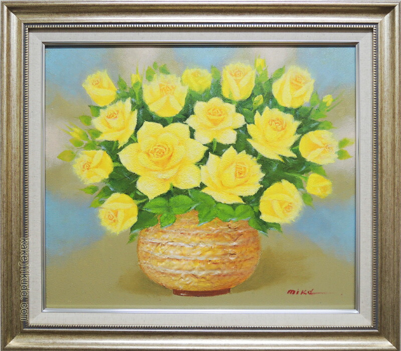 油絵　バラ　縦51cm 横42cm 楽天市場】絵画 油絵 ばら（ピンクのバラ） （岡島哲夫） 送料