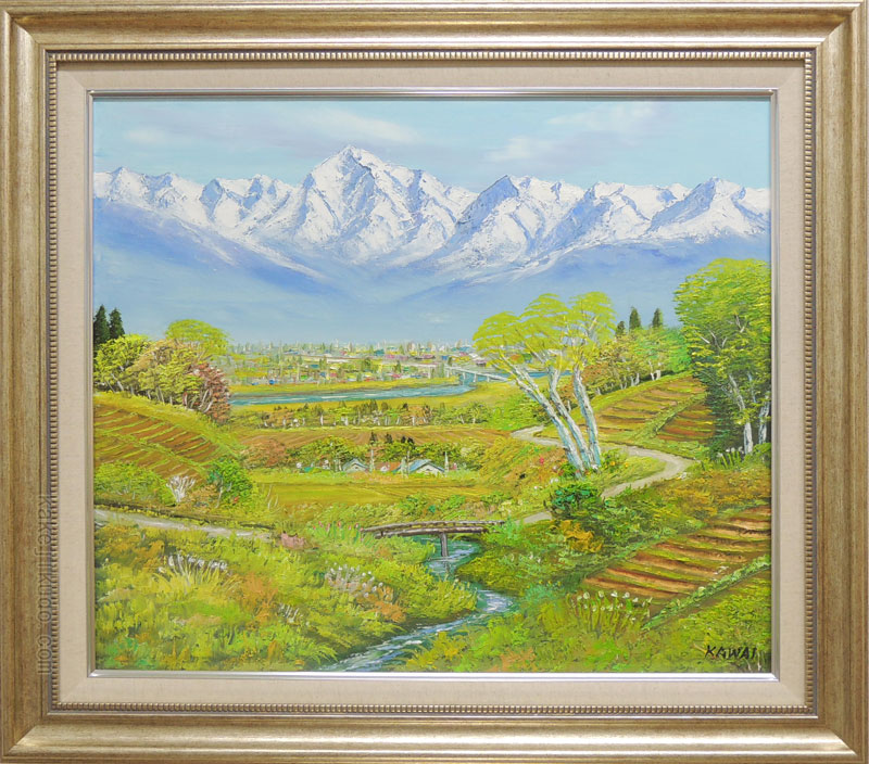 楽天市場】絵画 油絵 立山連峰眺望 （小川久雄） 送料無料 【海
