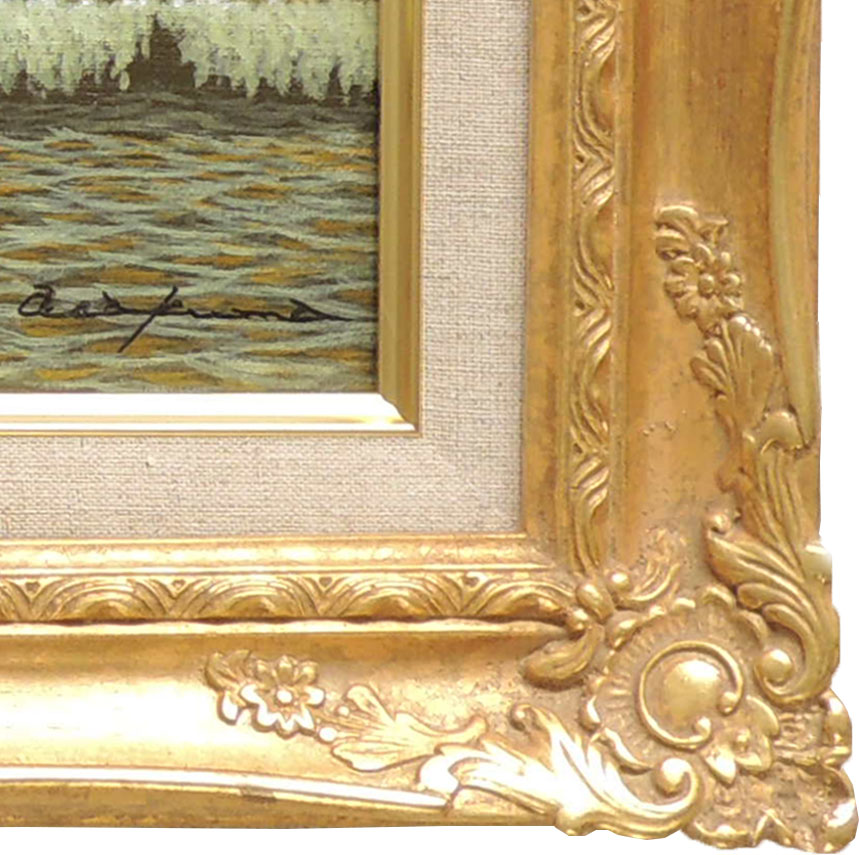 絵画 朝焼けの海 朝隈敏彦 送料無料 海 山 肉筆 油絵 3 4号 Mowasay Com