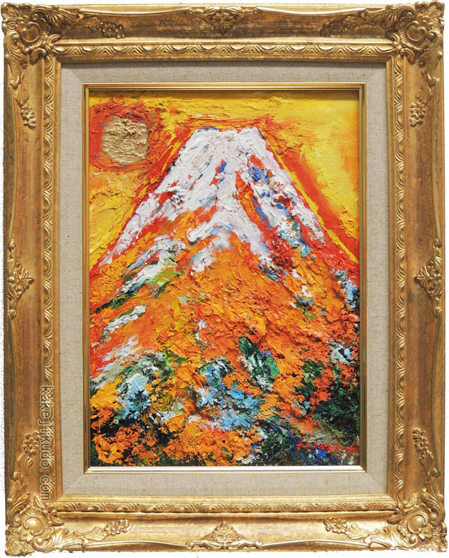 楽天市場】絵画 油絵 金富士と桜 F50号 （岡島哲夫） 送料無料