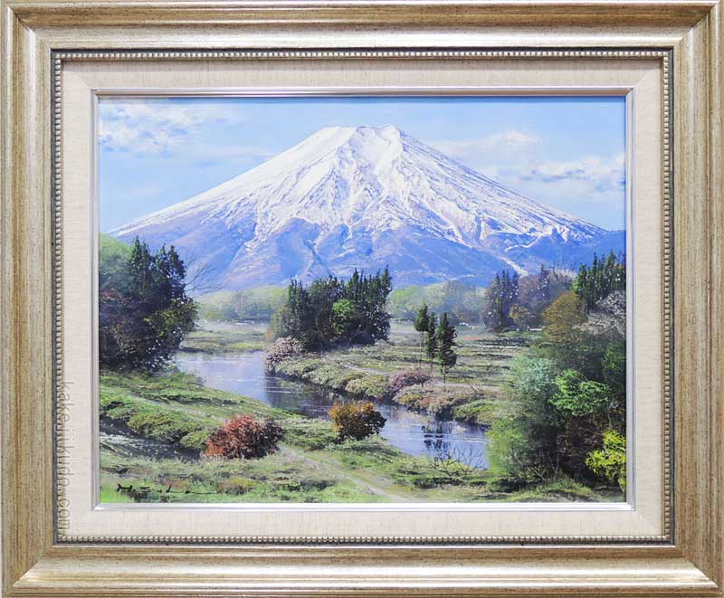 美品！絵画　油絵　富士山　土屋茂 絵画 油絵 富士山 （土屋茂） 【海・山】【肉筆】【油絵】【富士