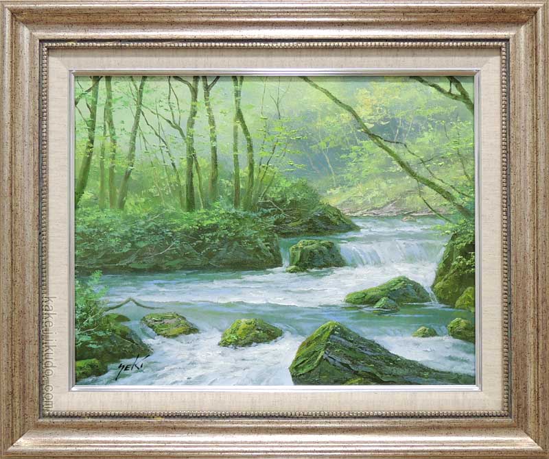 油彩画　広瀬和之 油絵 風景画 アートフレーム『白馬連峰』サイン有 額入り 油彩画 広瀬和之 油絵 風景画 アートフレーム『白馬連峰』サイン