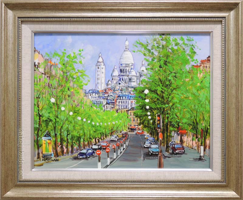 楽天市場】絵画 油絵 モンマルトルの広場 カフェテラス F30号 （中川