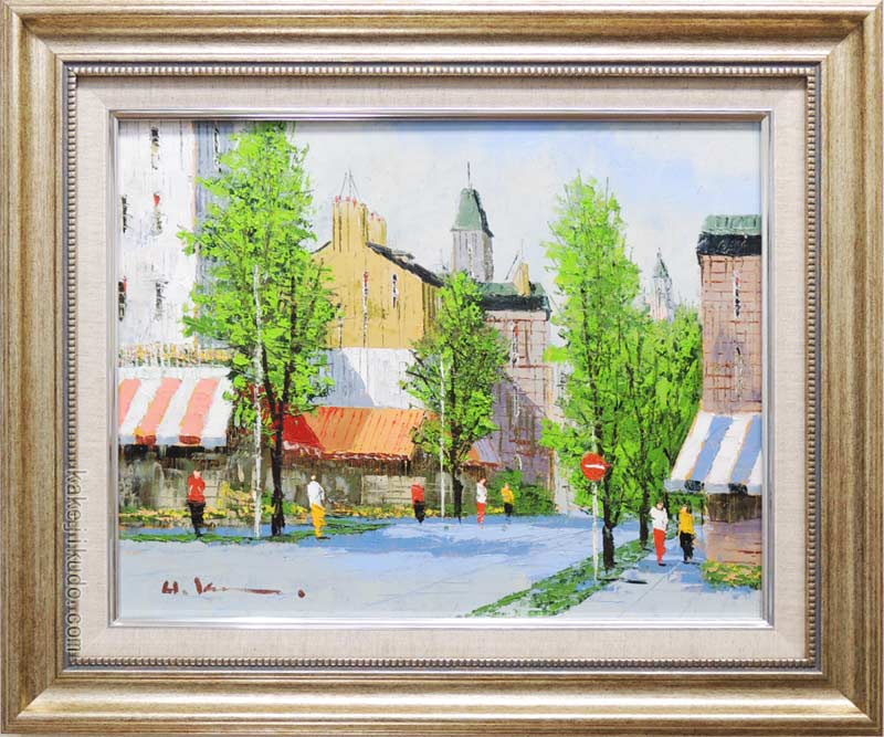 黒沢久 クロワジック港　港の風景 油彩画　フランス美術展出品 黒沢久 クロワジック港 港の風景 油彩画 フランス美術展出品