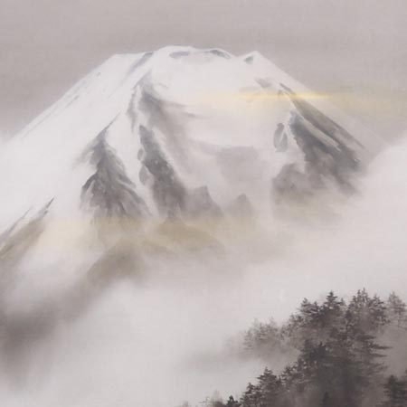 掛け軸 富士 中沢勝 掛け軸 富士