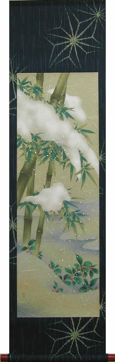 ［美品］掛け軸　日本画「早春」大野草思 美品］掛け軸 日本画「早春」大野草思