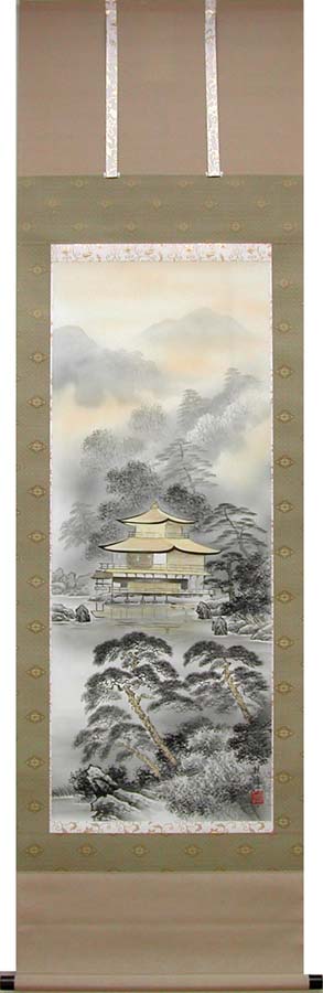 Popo掛け軸 川村観峰 秋草に鶉 うずら 絹本 希少 茶道具 掛軸 美品 掛け軸 二重橋鳳凰之図 (川村観峰) （掛軸小物なし） 【掛軸