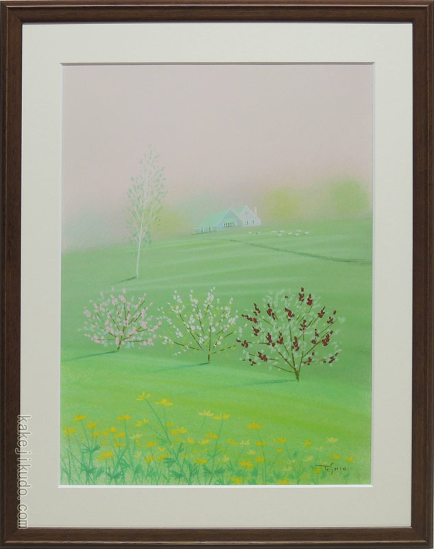 楽天市場】今成敏夫 パステル画 虹に誘われて 送料無料 【複製