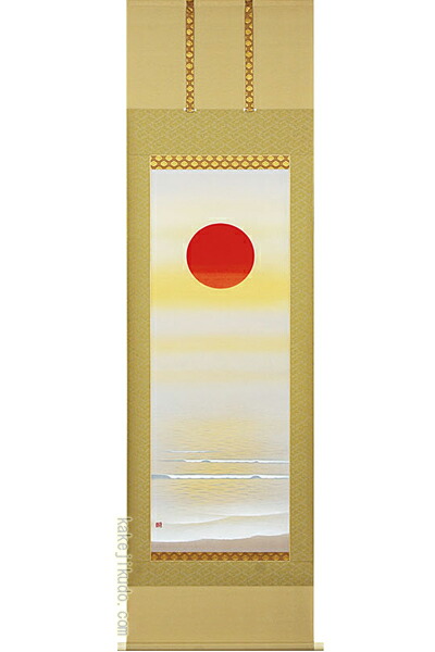 楽天市場】掛け軸 掛軸（かけじく）旭日静波（美濃 正堂）＜太巻