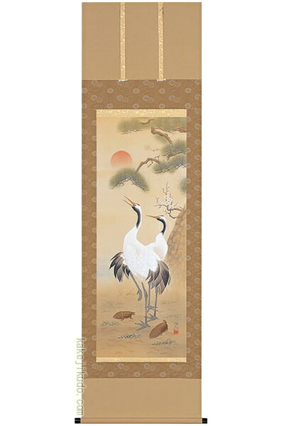 楽天市場】掛け軸 松竹梅鶴亀 (浅野寿峰) 送料無料 【掛軸】【一間床