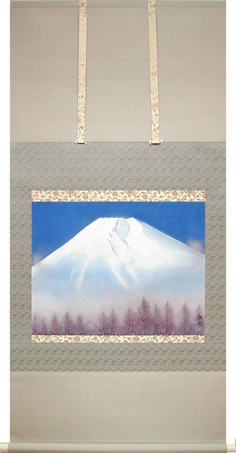 楽天市場】掛け軸 赤富士 (横山香秋) 送料無料 【掛軸】【一間床・半間