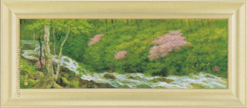 奥田元宗／限定 木版画「朝湖」山水画：解説付き 奥田元宗／限定 木版画「朝湖」山水画：解説付き