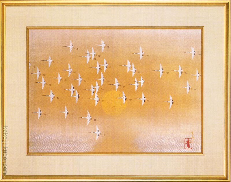 前田青邨、熊野詣、希少画集より、 新品額装付 前田青邨、かき、希少画集画、新品高級額装付 前田青邨、熊野詣、希少画集