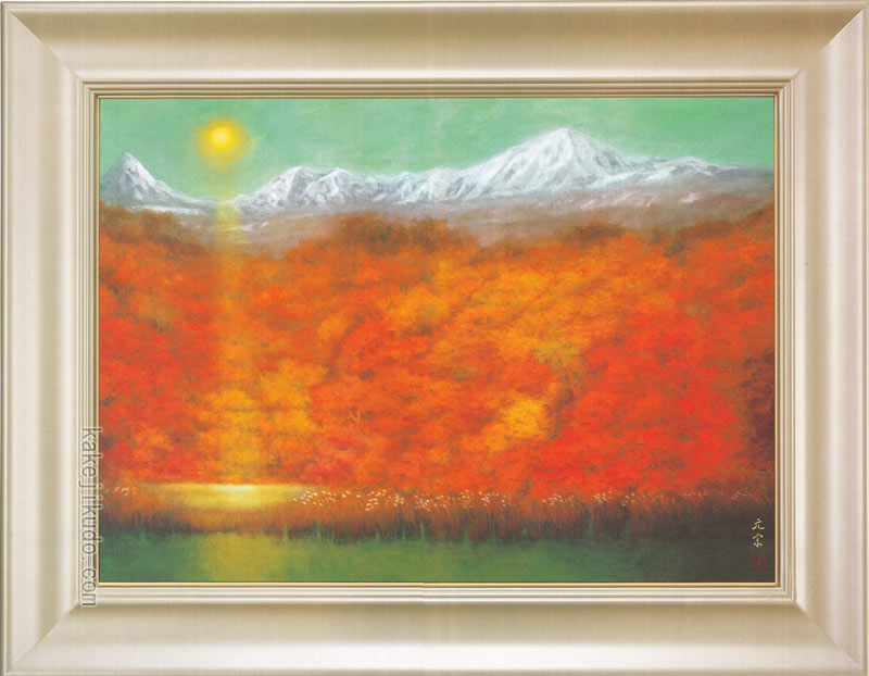 奥田 元宋、多摩月照、大判、額装用・画版、日本製・新品額 額装付 楽天市場】奥田元宋 絵画 奥入瀬淙々 送料無料 【複製】【美術